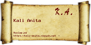 Kali Anita névjegykártya